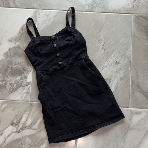 Hollister Dresses & Skirts - Hollister Black Button-Up Mini Dress